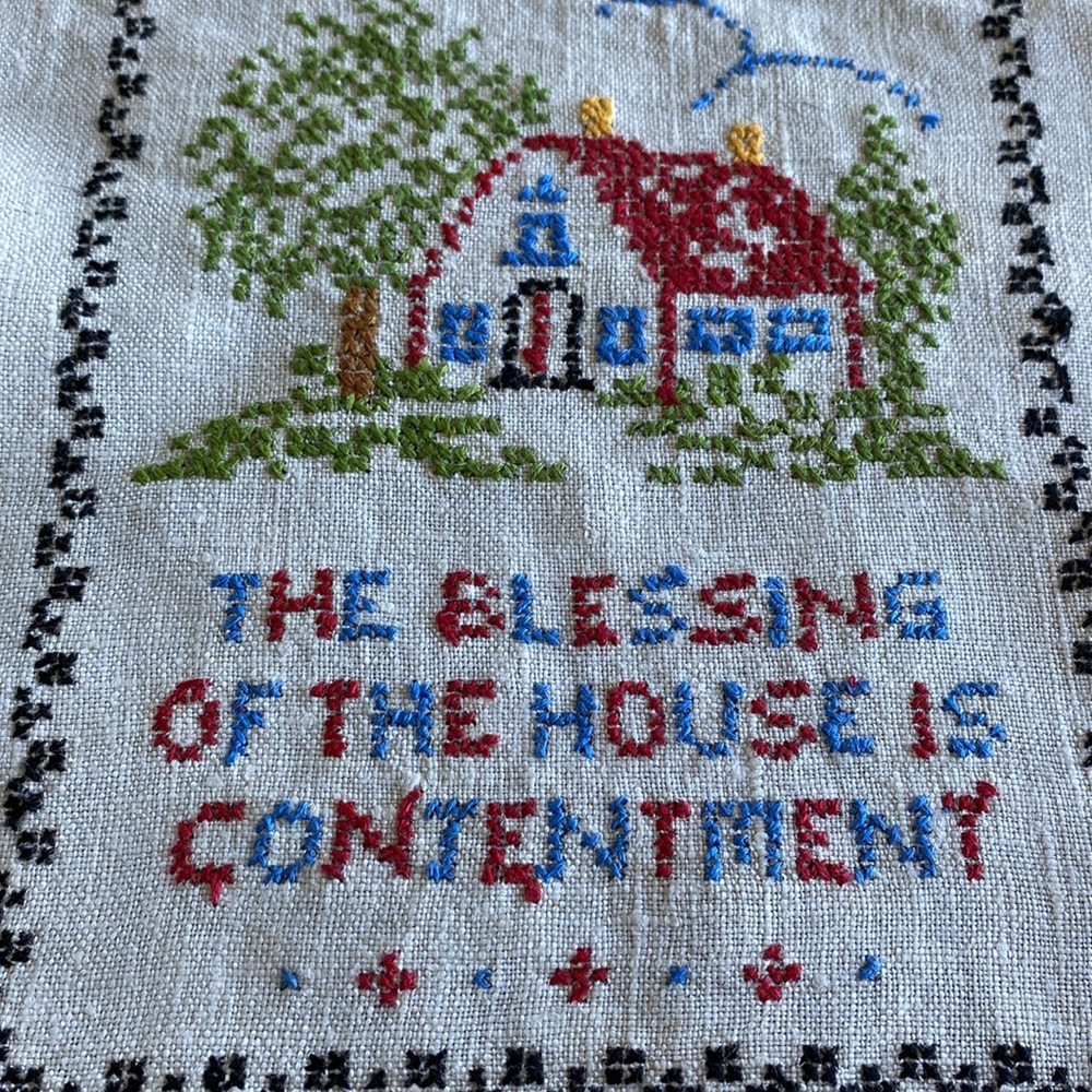 Hand Embroidered Vintage Sampler!! - Picture 2 of 3